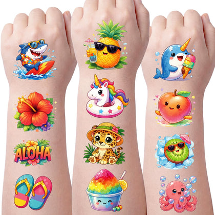 Pack de tatouages temporaires JCFIRE avec motifs d'été colorés
