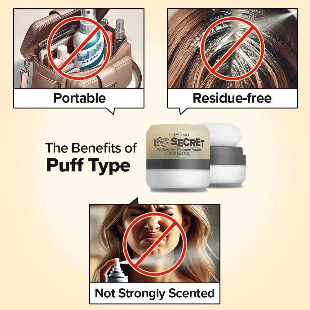 Pack de trois poudres de shampoing sec I DEW CARE Tap Secret