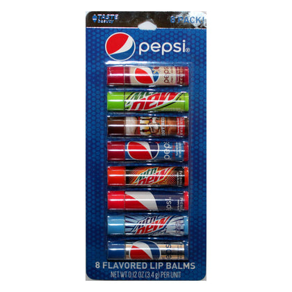 Pack Fête Pepsi de Taste Beauty avec 8 baumes à lèvres saveurs soda