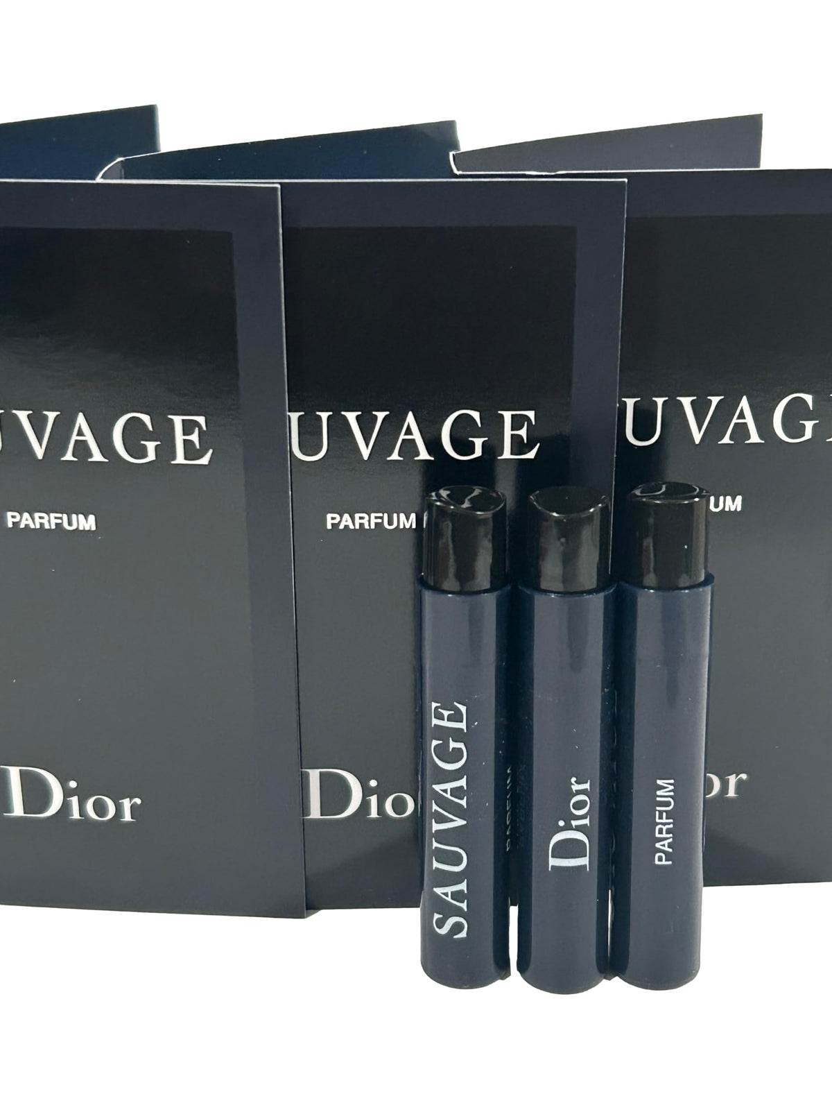 Packaging de l'échantillon de parfum Dior Sauvage
