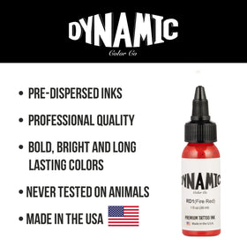 Packaging de l'encre de tatouage Dynamic Color Fire Red