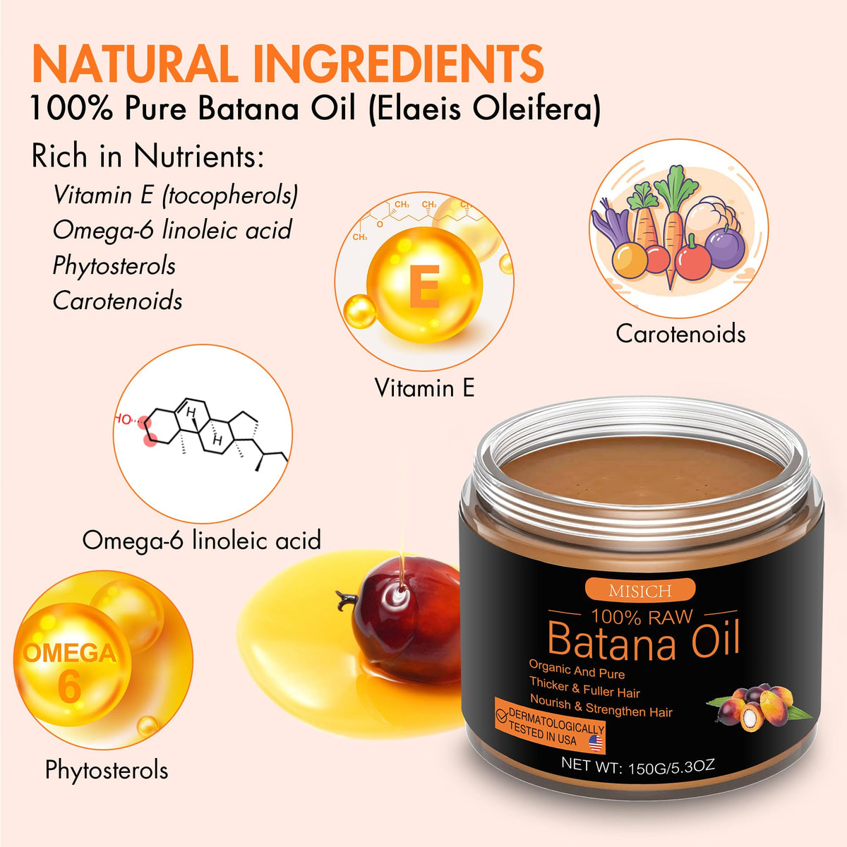Packaging de l'huile de Batana MISICH 191g