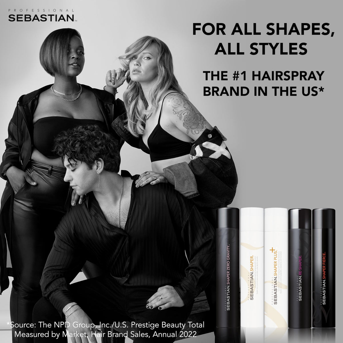 Packaging de la laque Professional Sebastian Shaper Mini sur fond neutre