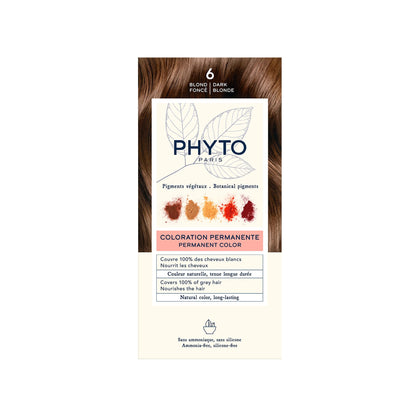 Packaging de PHYTO Phytocolor 6 Blond Foncé avec instructions