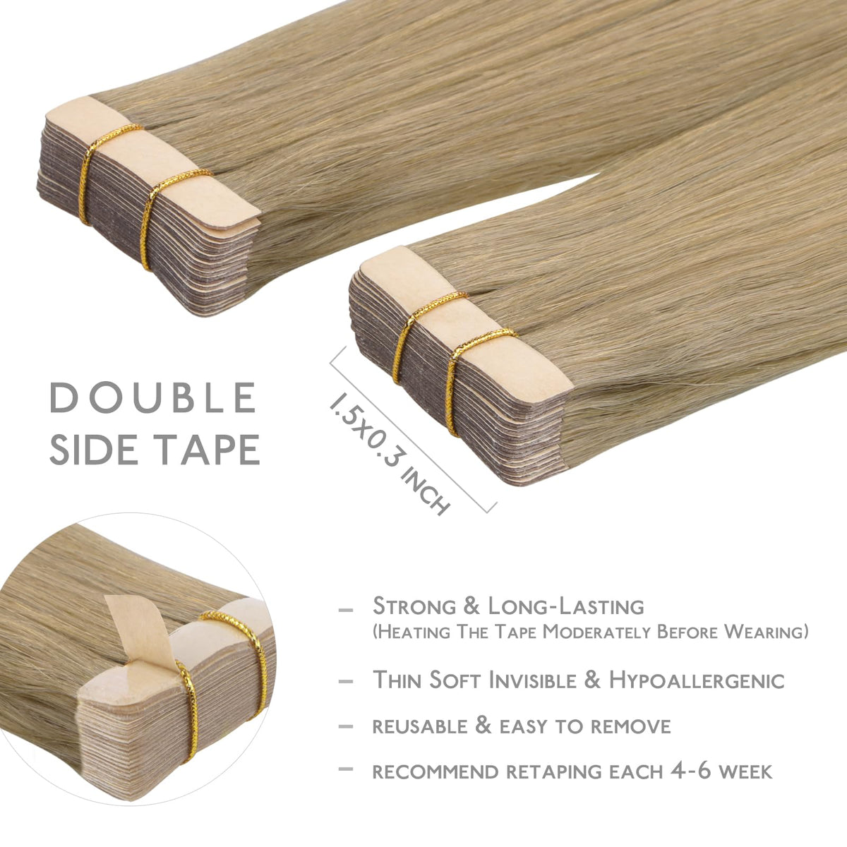 Packaging des extensions de cheveux Wennalife avec 20 pièces