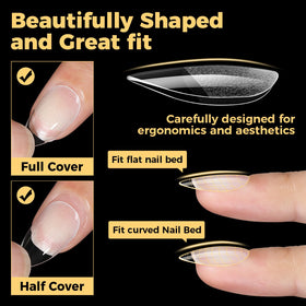 Packaging des tips courts UNA GELLA avec 12 tailles