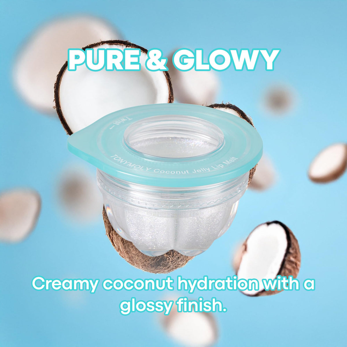 Packaging du baume lèvres TONYMOLY Jelly Lip Melt à la noix de coco