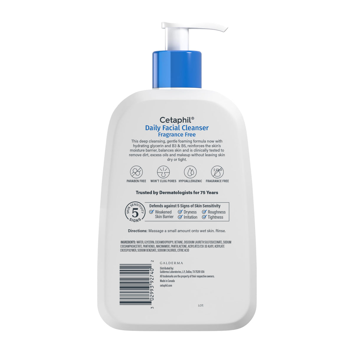 Packaging du Cetaphil Nettoyant Visage Quotidien 540g