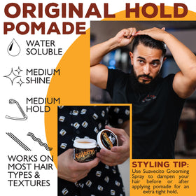 Packaging du gel coiffant Suavecito Pomade Original 4 oz