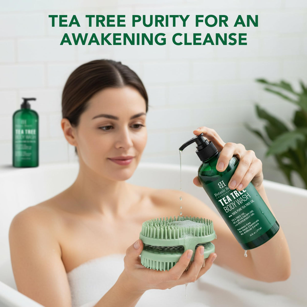 Packaging du gel douche au tea tree Botanic Hearth