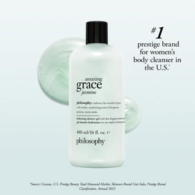 Packaging du gel douche Jasmine philosophy sur fond neutre
