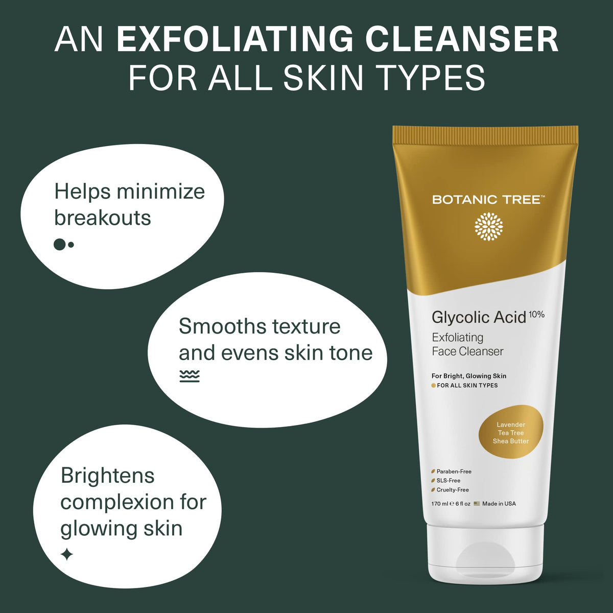Packaging du gel nettoyant visage Botanic Tree, vue arrière