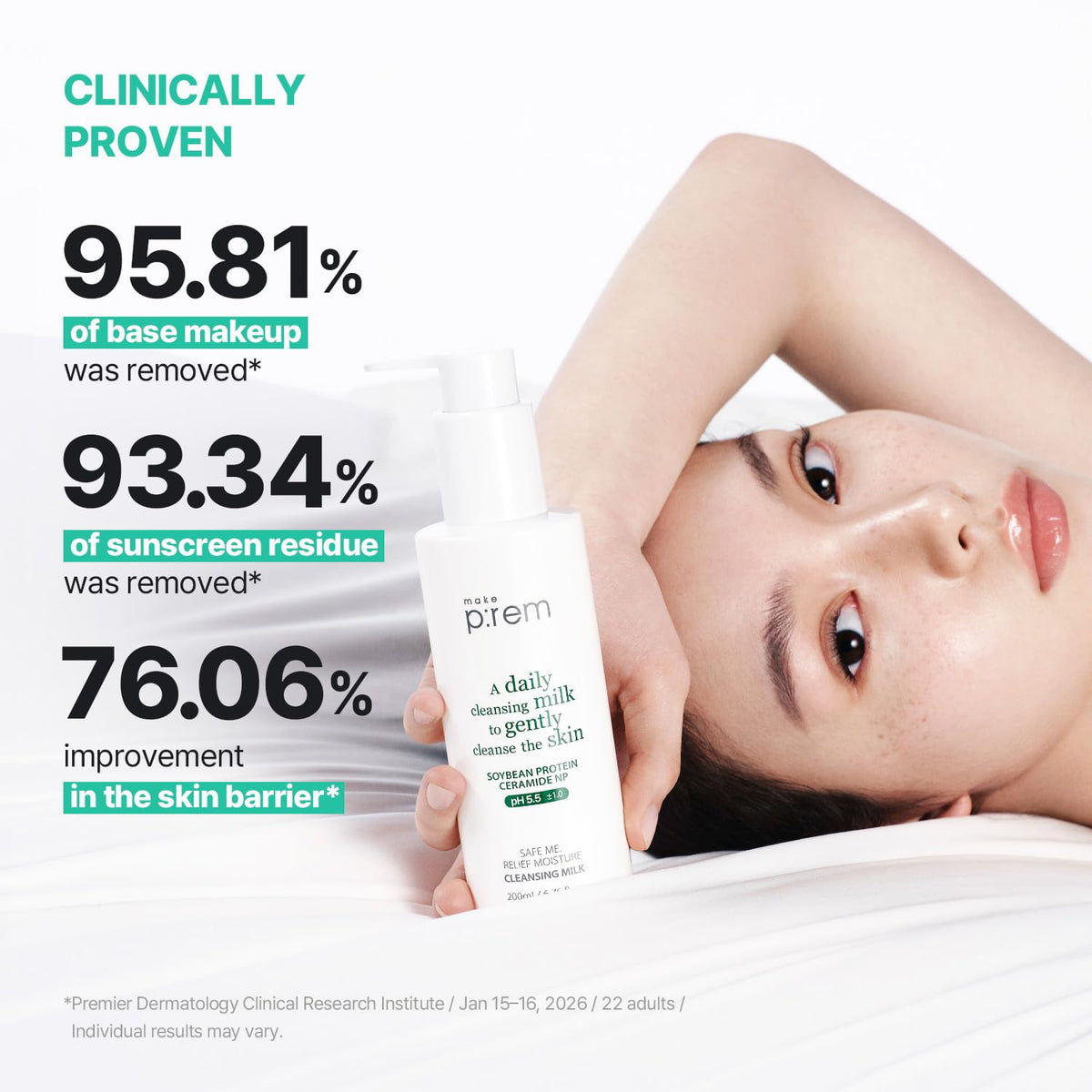 Packaging du lait nettoyant hydratant MAKEP:REM