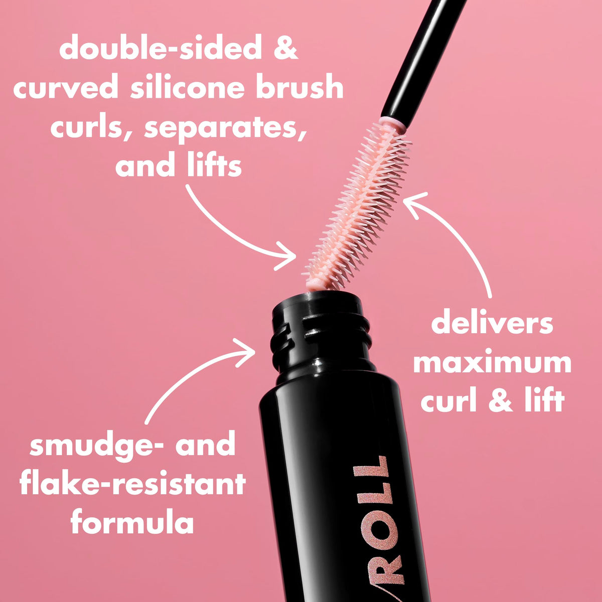 Packaging du mascara e.l.f. Lash 'N Roll Noir sur fond blanc