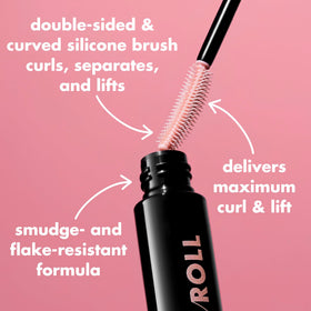 Packaging du mascara e.l.f. Lash 'N Roll Noir sur fond blanc