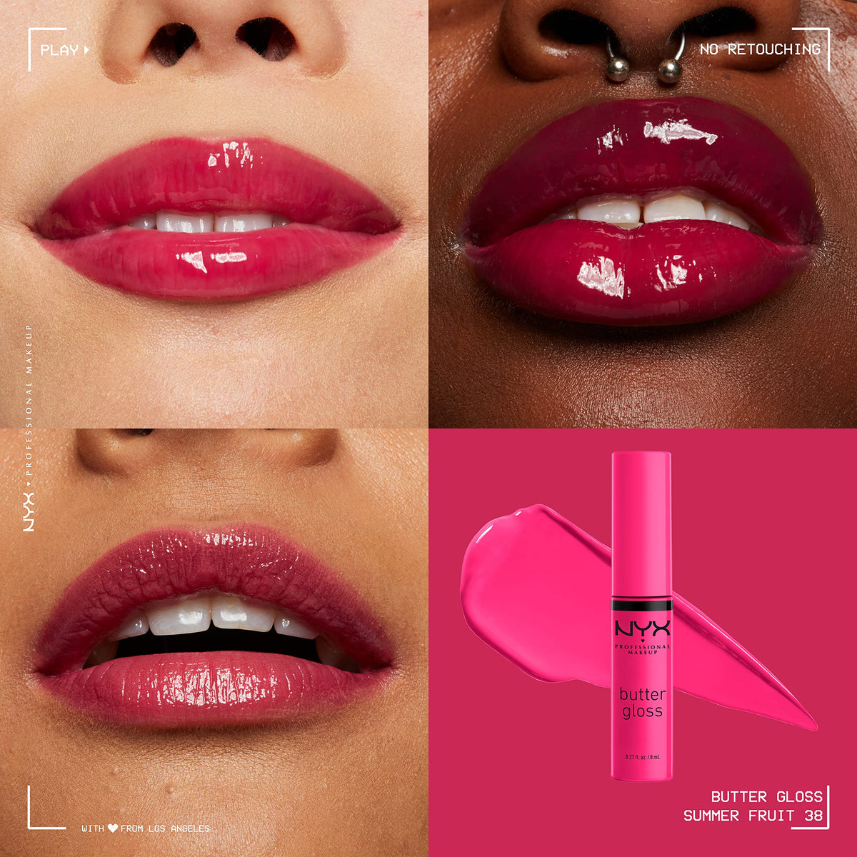 Packaging du NYX Butter Gloss Rose vif
