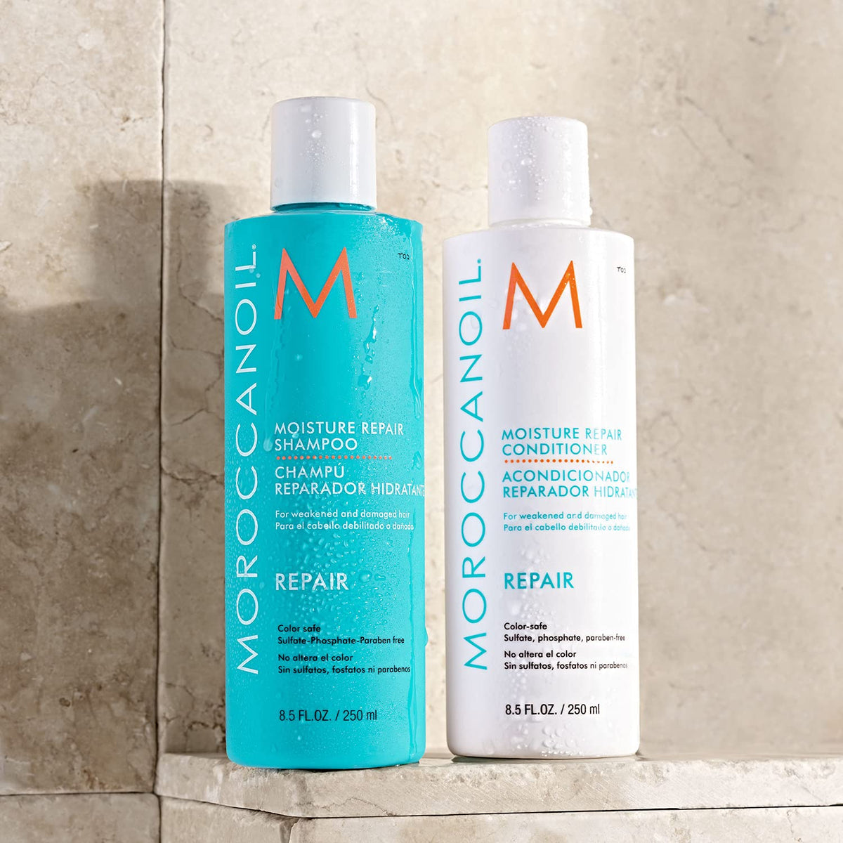 Packaging du shampooing Moroccanoil Réparation Hydratation