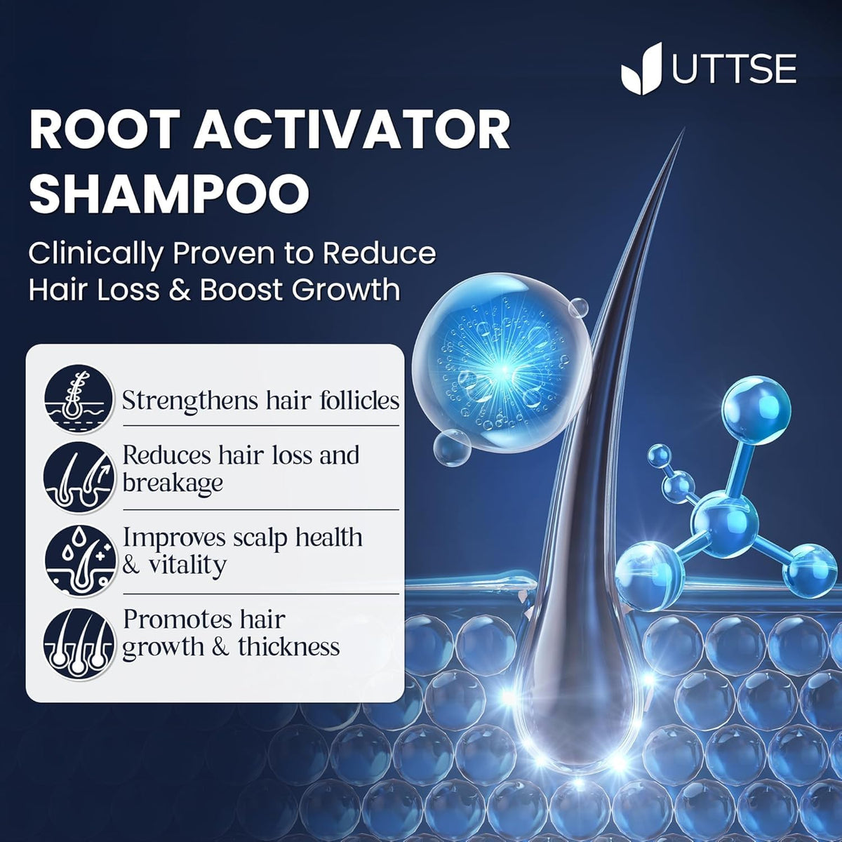 Packaging du shampooing Uttse sur table