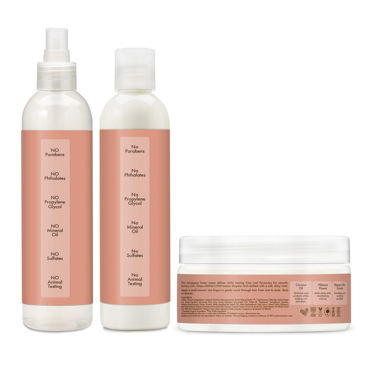 Packaging du trio Shea Moisture Kids sur fond blanc
