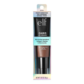 Packaging e.l.f. Camo CC Cream avec étiquette et informations