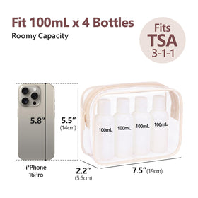 PACKISM trousse de toilette transparente ouverte avec produits
