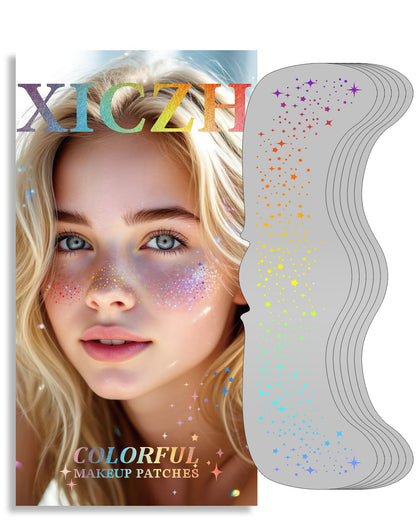 Paillettes pour le visage XICZH iridescentes paquet de 8 pièces