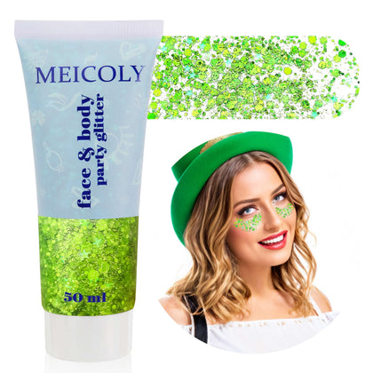 Paillettes vert lime MEICOLY vue de face avec différentes formes