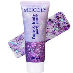 Paillettes violettes MEICOLY en pot de 50g avec éclat brillant
