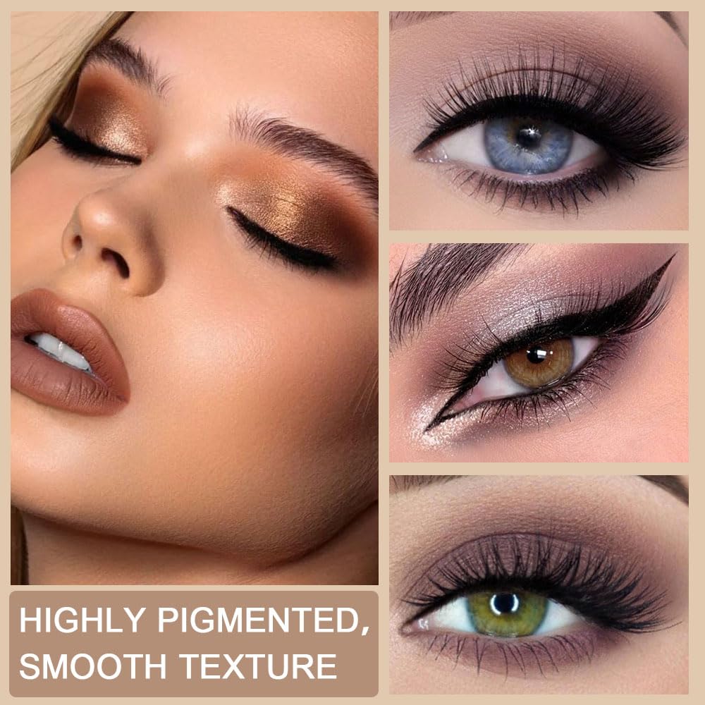 Palette CAKAILA sur fond blanc avec échantillons de maquillage