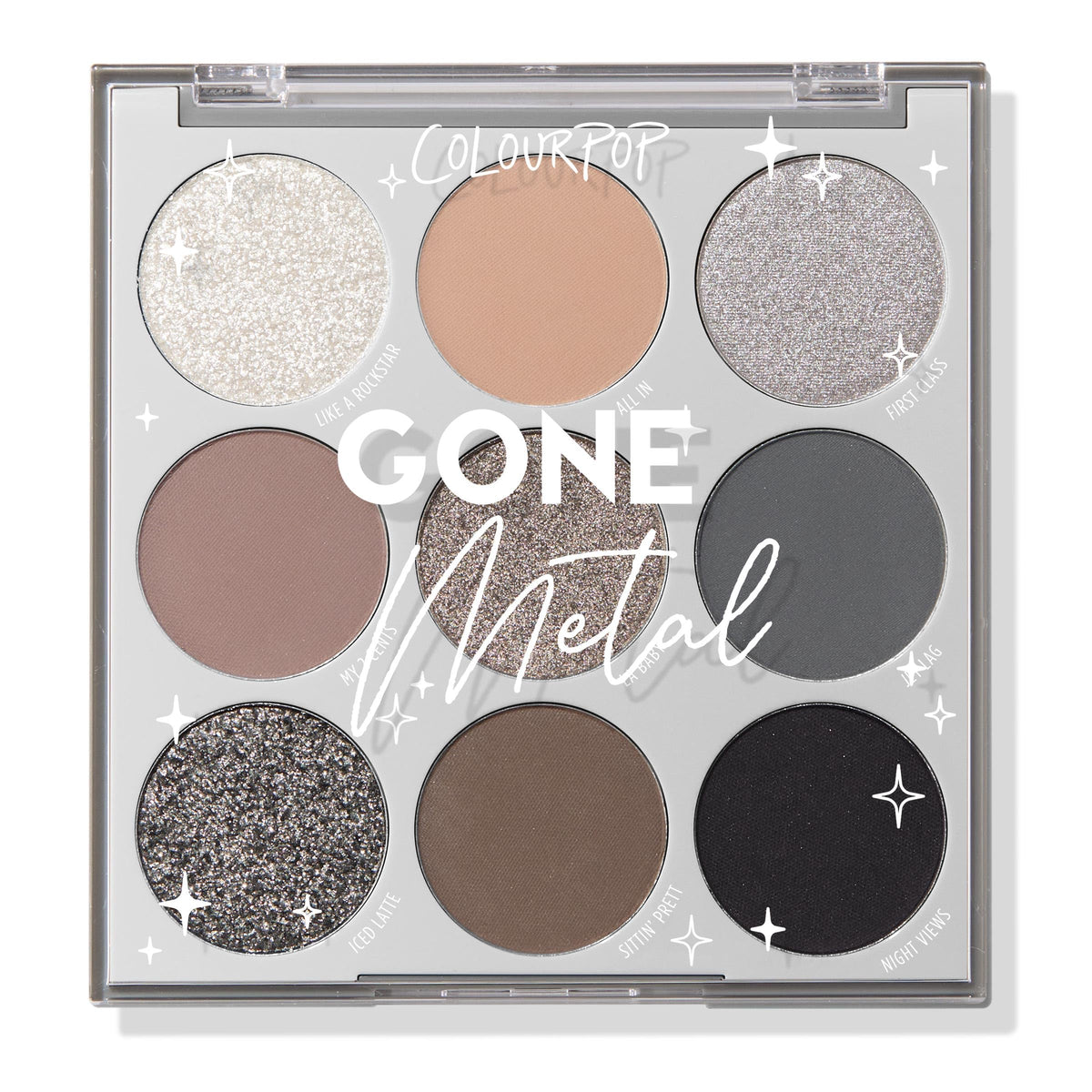Palette ColourPop de fards à paupières vue de face avec teintes variées