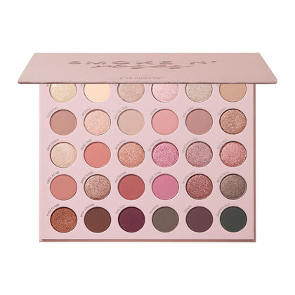 Palette ColourPop Smoke N Roses vue de face avec nuances rosées et fumées