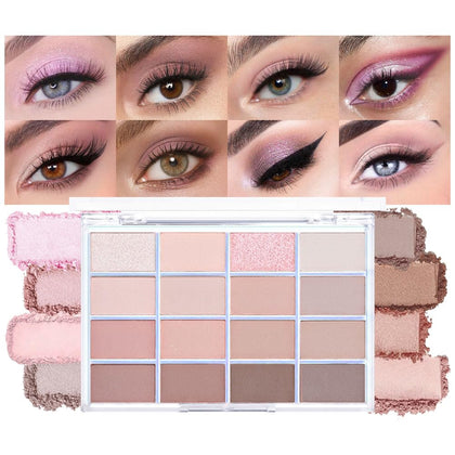Palette d'ombres à paupières CAKAILA 16 couleurs vue de face