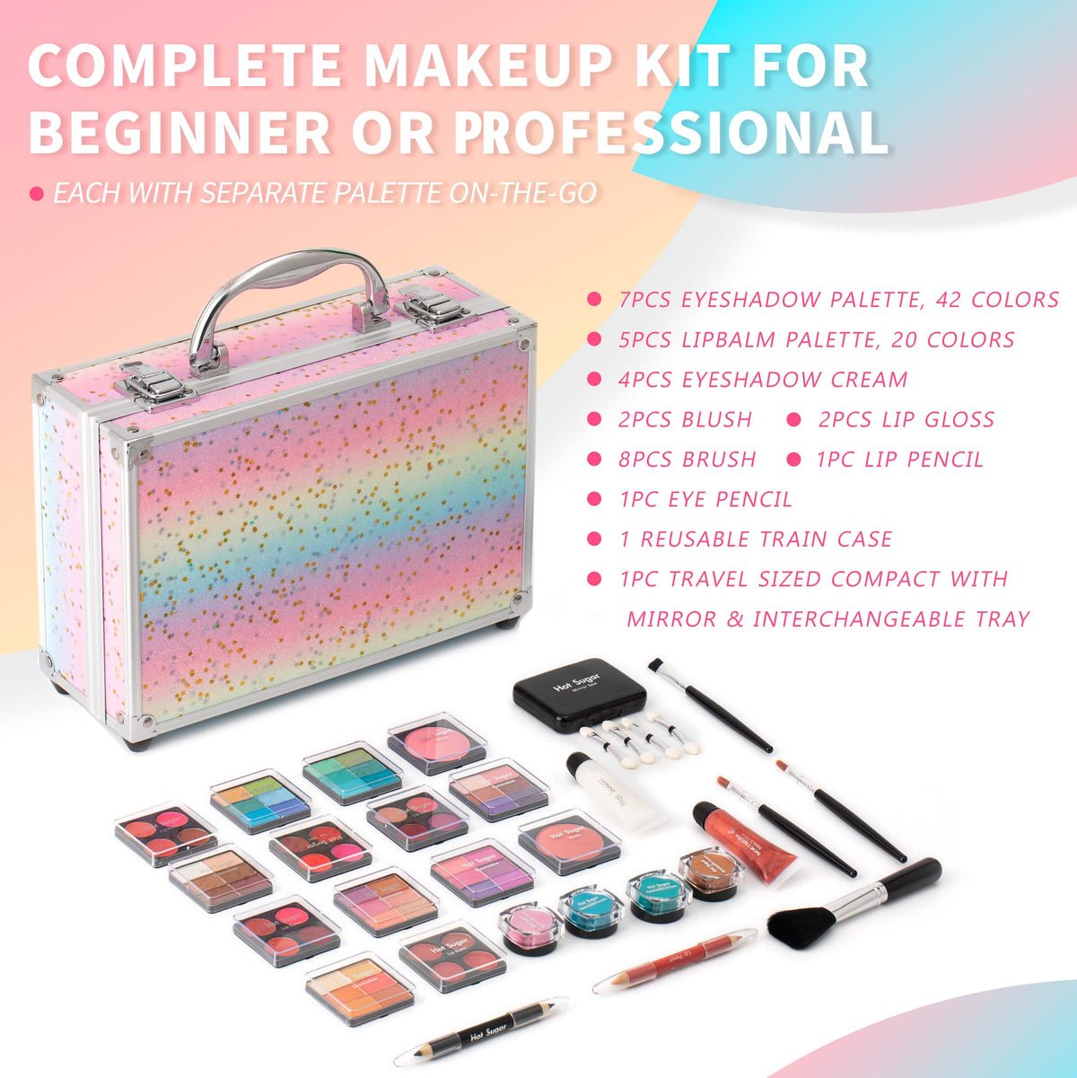 Palette d'ombres à paupières du kit Hot Sugar avec couleurs mates et brillantes