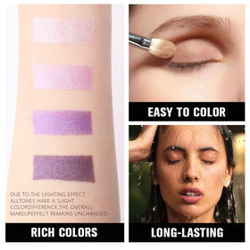 Palette d'ombres à paupières evpct avec un look de maquillage terminé