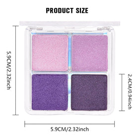 Palette d'ombres à paupières evpct montrant les teintes appliquées sur la peau
