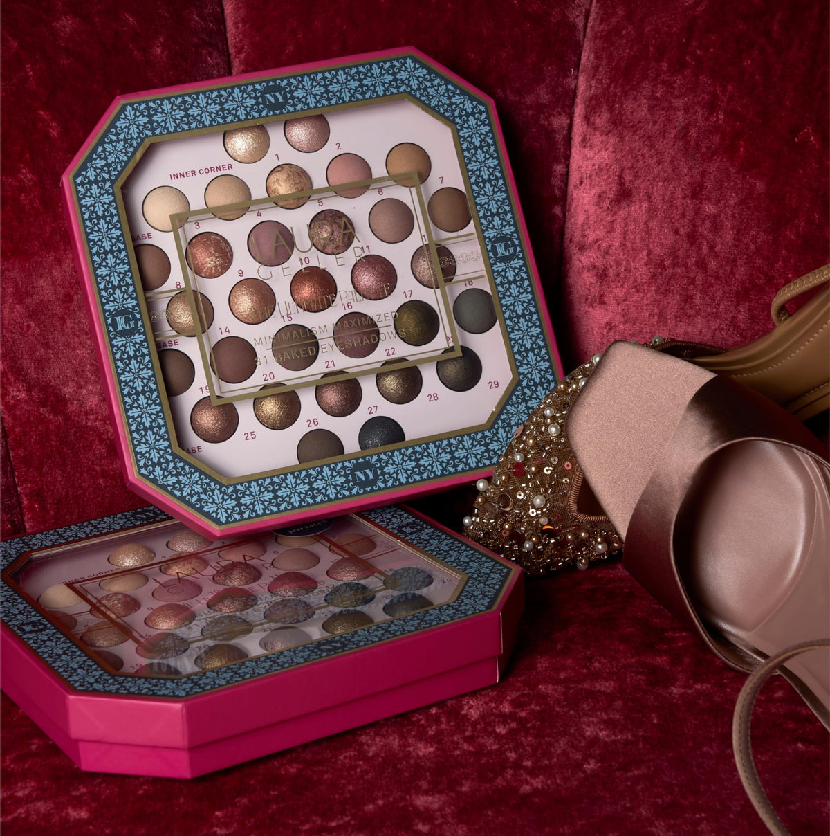 Palette d'Ombres à Paupières LAURA GELLER avec lumière naturelle