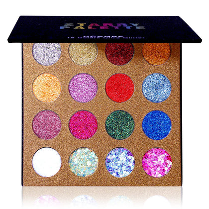 Palette d'ombres à paupières pailletée UCANBE avec 16 couleurs