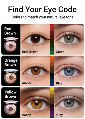Palette d'yeux JUNG SAEM MOOL vue de côté avec échantillons de couleurs
