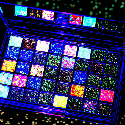 Palette de 40 couleurs de paillettes luminescentes Fandamei