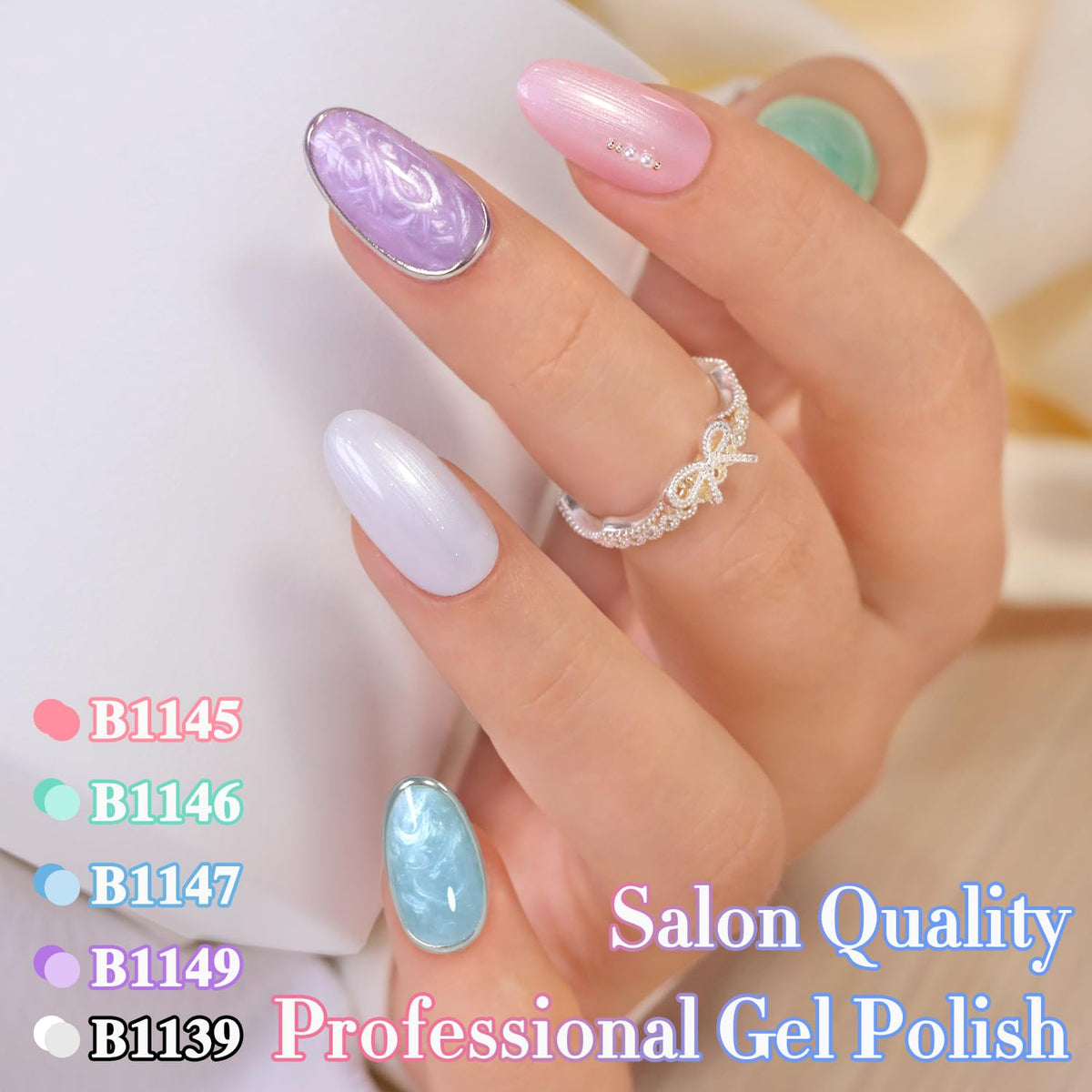 Palette de couleurs avec le vernis gel Double Rhythm Pearl Nude