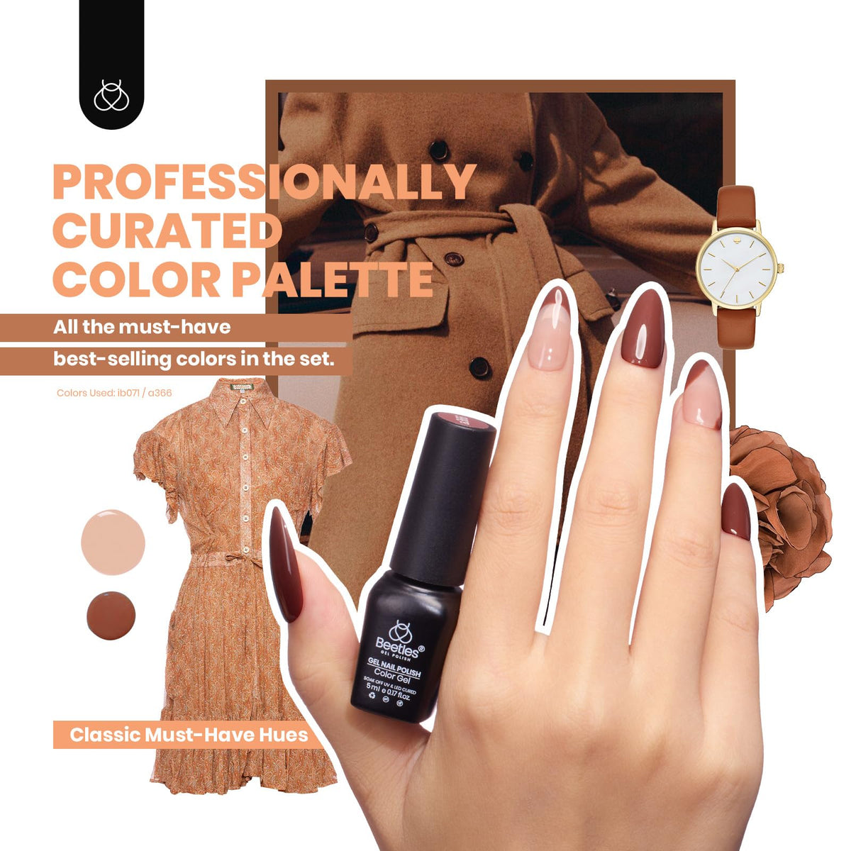 Palette de couleurs de vernis gel beetles avec paillettes et teintes variées
