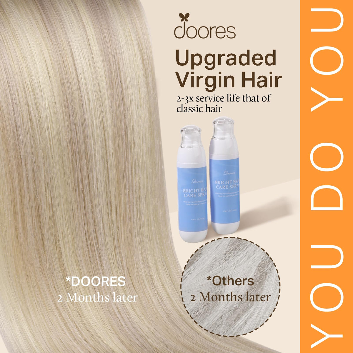 Palette de couleurs des extensions de cheveux DOORES