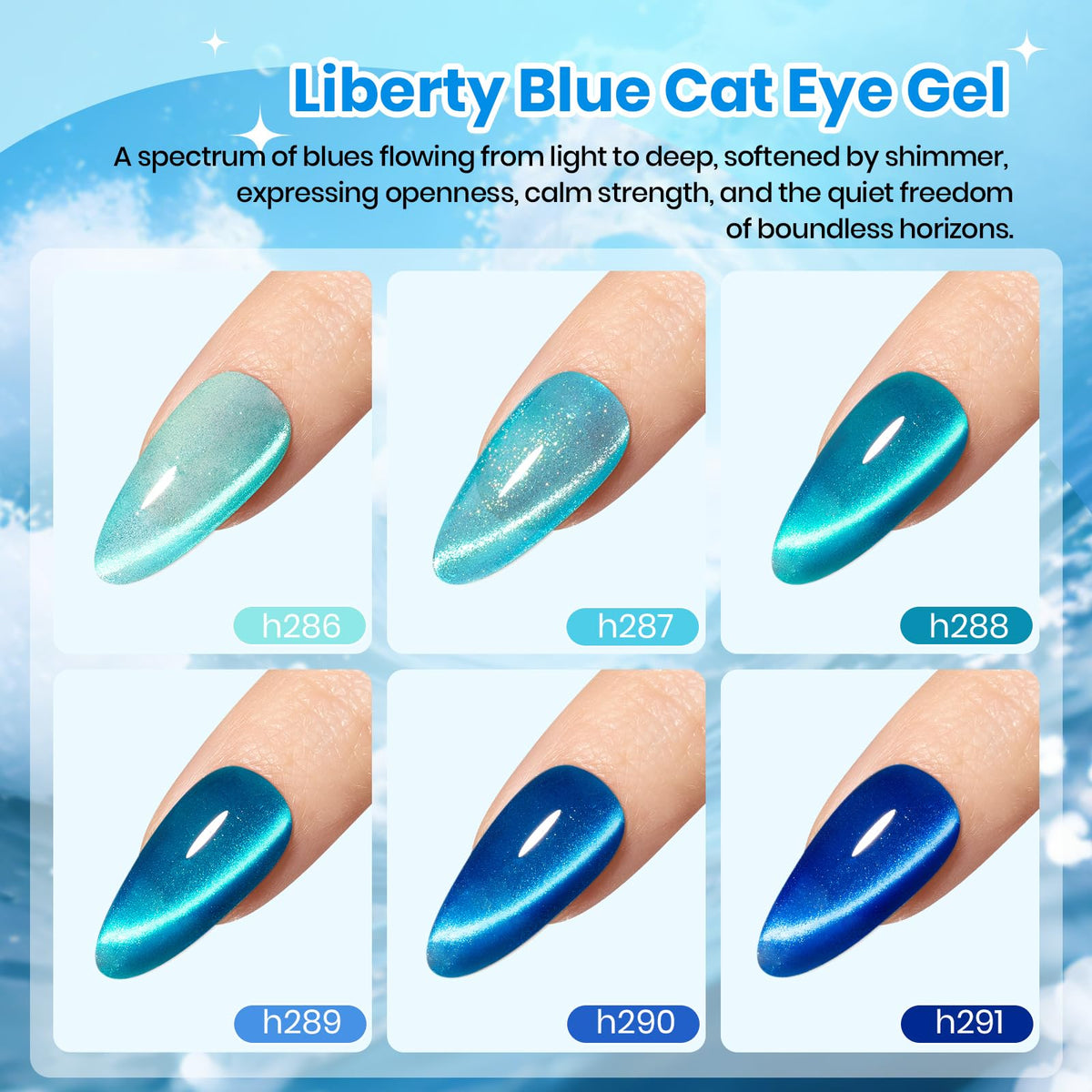 Palette de couleurs du kit de vernis à ongles gel Cat Eye