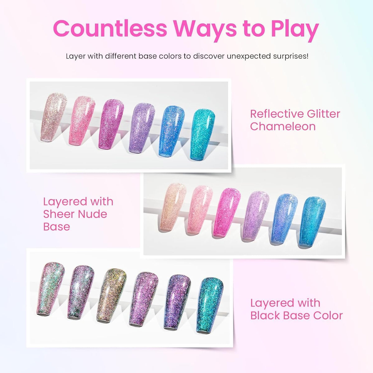 Palette de couleurs du set de vernis beetles
