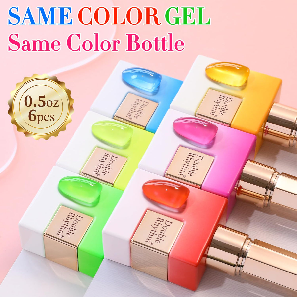 Palette de couleurs vives du kit gel polish Double Rhythm