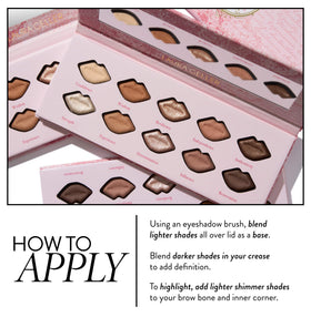 Palette de fards à paupières Baked Kisses sur fond neutre