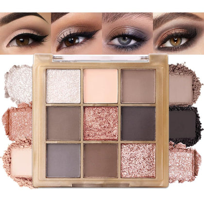 Palette de fards à paupières CAKAILA 9 couleurs vue de face