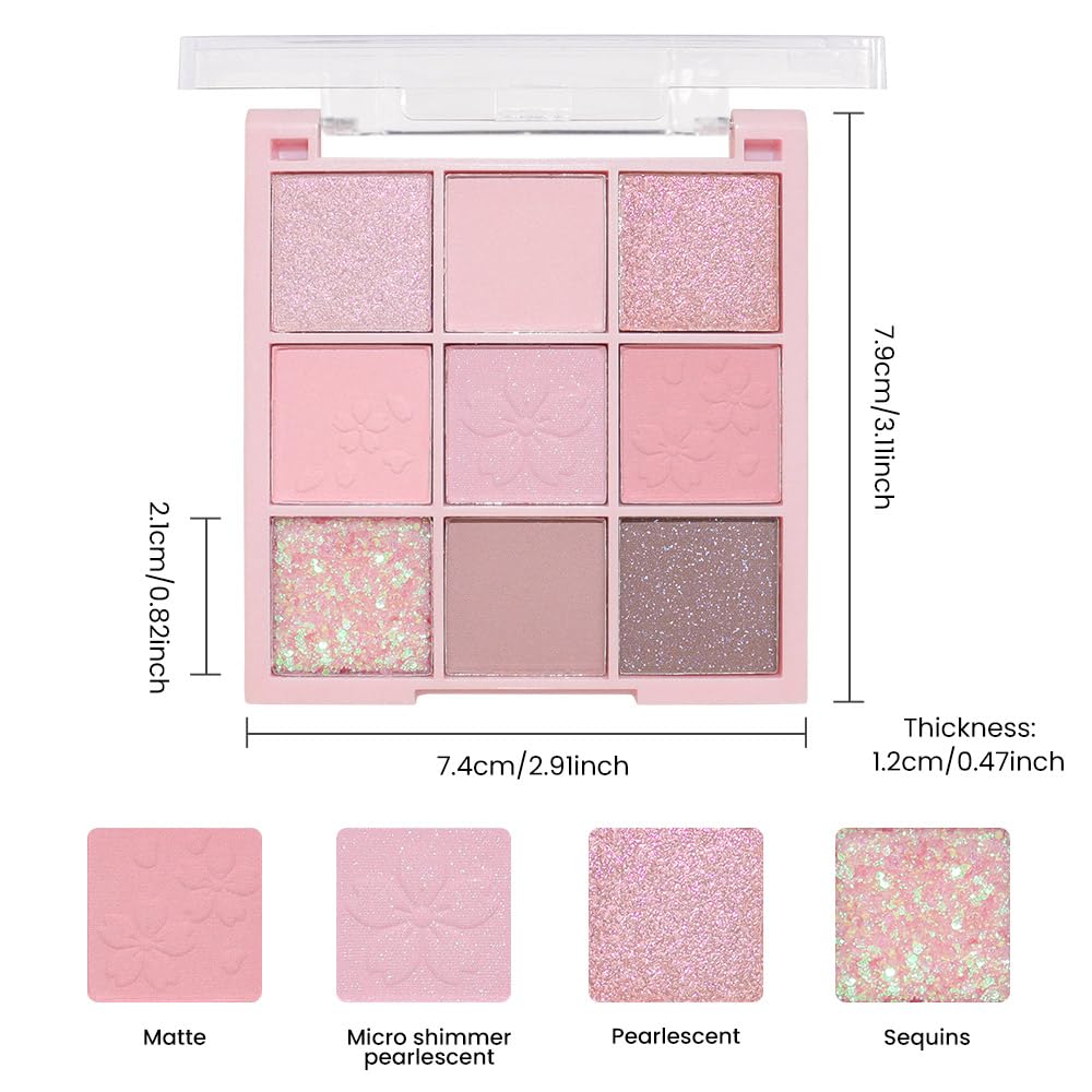 Palette de fards à paupières CAKAILA avec pinceau de maquillage