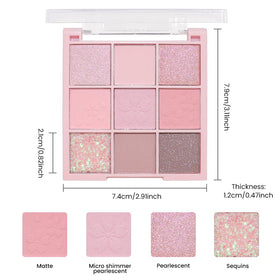 Palette de fards à paupières CAKAILA avec pinceau de maquillage