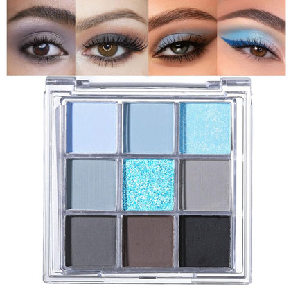 Palette de fards à paupières CAKAILA vue de face avec 9 couleurs vibrantes